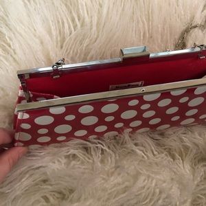 Neiman Marcus Red/White Polka Dot Clutch/Crossbody